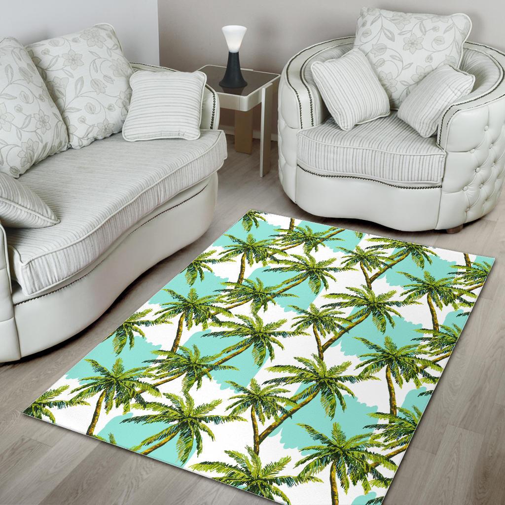 Palm Tree Tropical Pattern Print Area Rug GearFrost