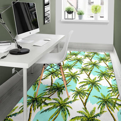 Palm Tree Tropical Pattern Print Area Rug GearFrost