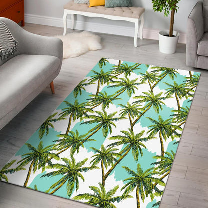 Palm Tree Tropical Pattern Print Area Rug GearFrost