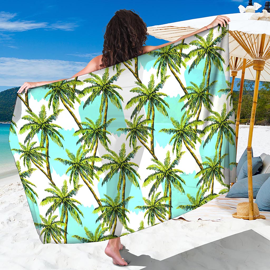 Palm Tree Tropical Pattern Print Beach Sarong Wrap