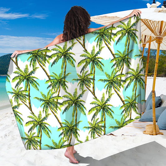 Palm Tree Tropical Pattern Print Beach Sarong Wrap