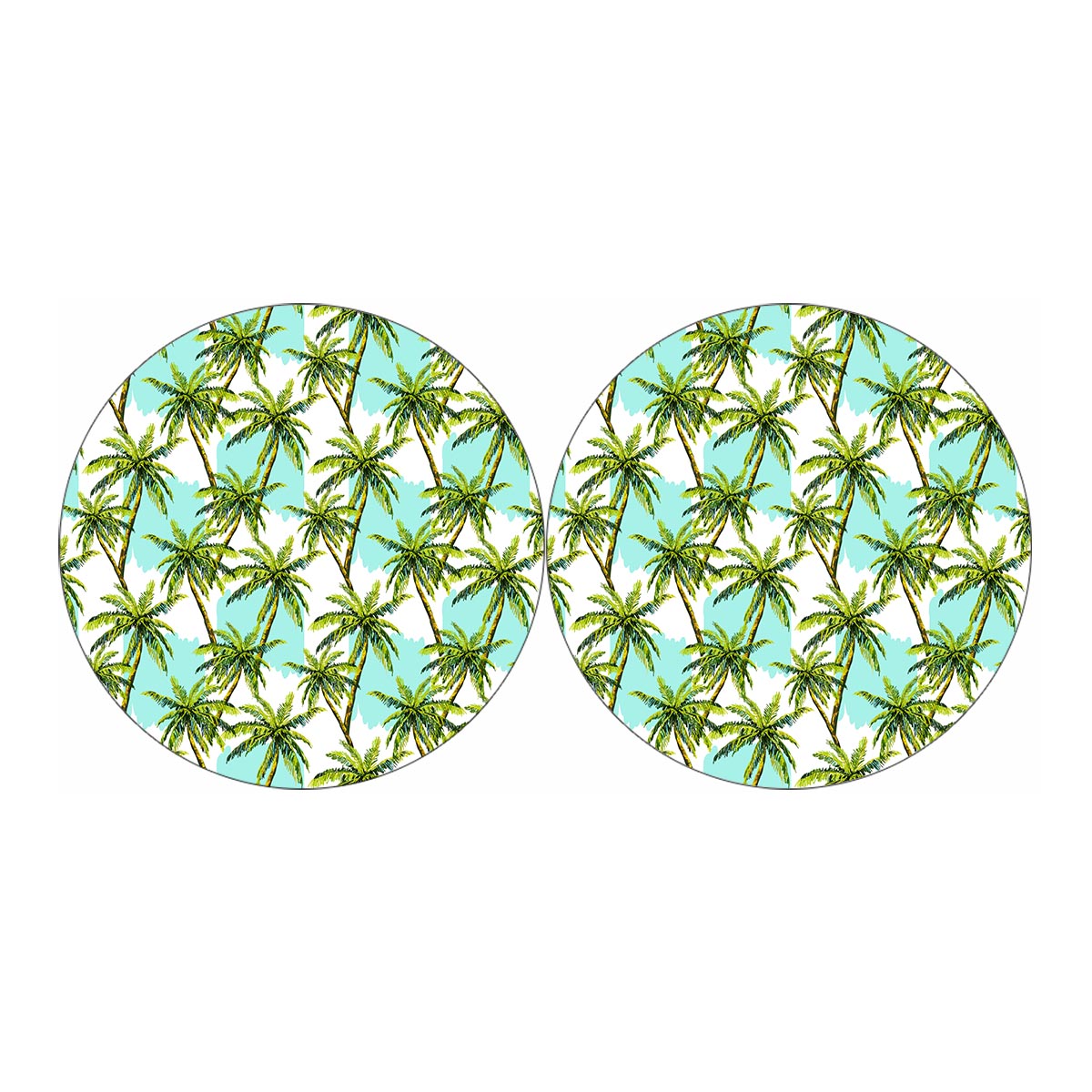 Palm Tree Tropical Pattern Print Car Coasters