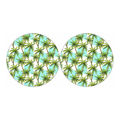 Palm Tree Tropical Pattern Print Car Coasters