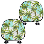 Palm Tree Tropical Pattern Print Car Headrest Covers