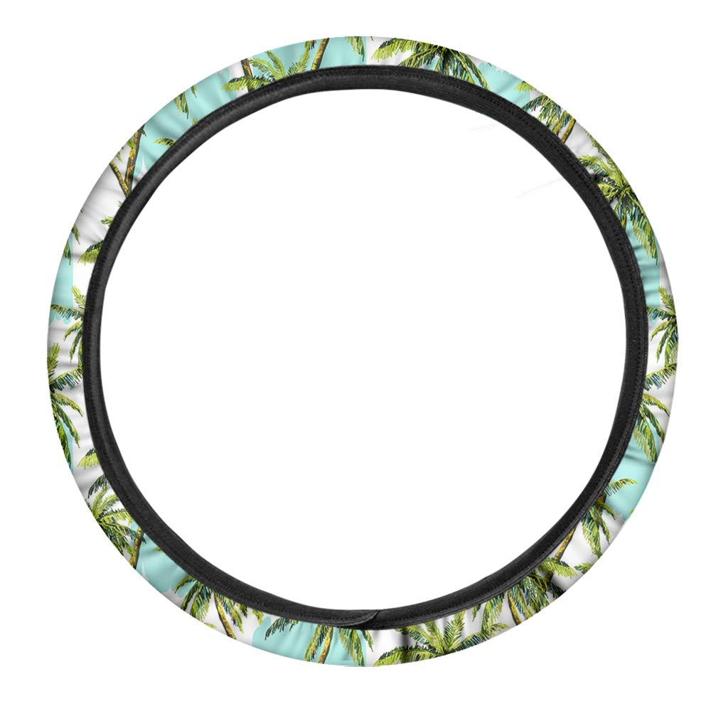 Palm Tree Tropical Pattern Print Car Steering Wheel Cover