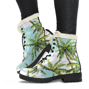 Palm Tree Tropical Pattern Print Comfy Boots GearFrost