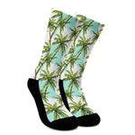 Palm Tree Tropical Pattern Print Crew Socks