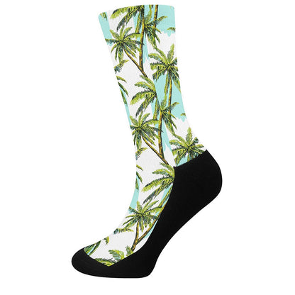 Palm Tree Tropical Pattern Print Crew Socks