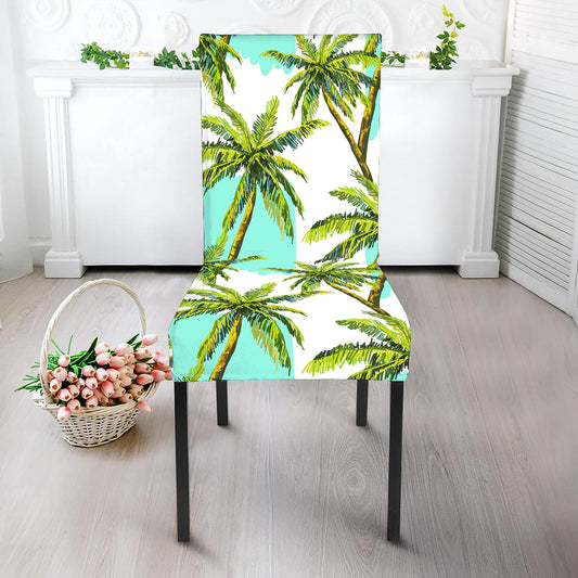 Palm Tree Tropical Pattern Print Dining Chair Slipcover