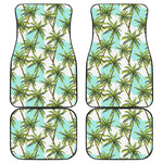 Palm Tree Tropical Pattern Print Front and Back Car Floor Mats