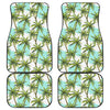 Palm Tree Tropical Pattern Print Front and Back Car Floor Mats