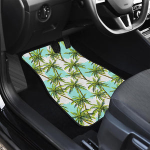 Palm Tree Tropical Pattern Print Front and Back Car Floor Mats