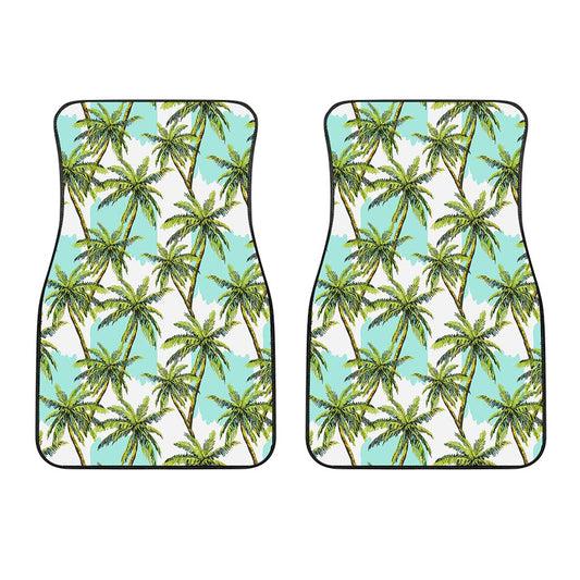 Palm Tree Tropical Pattern Print Front Car Floor Mats