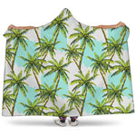 Palm Tree Tropical Pattern Print Hooded Blanket