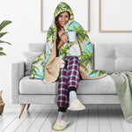 Palm Tree Tropical Pattern Print Hooded Blanket