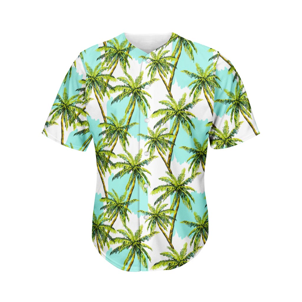 Palm Tree Tropical Pattern Print Men's Baseball Jersey