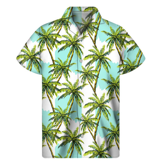 Palm Tree Tropical Pattern Print Men's Short Sleeve Shirt