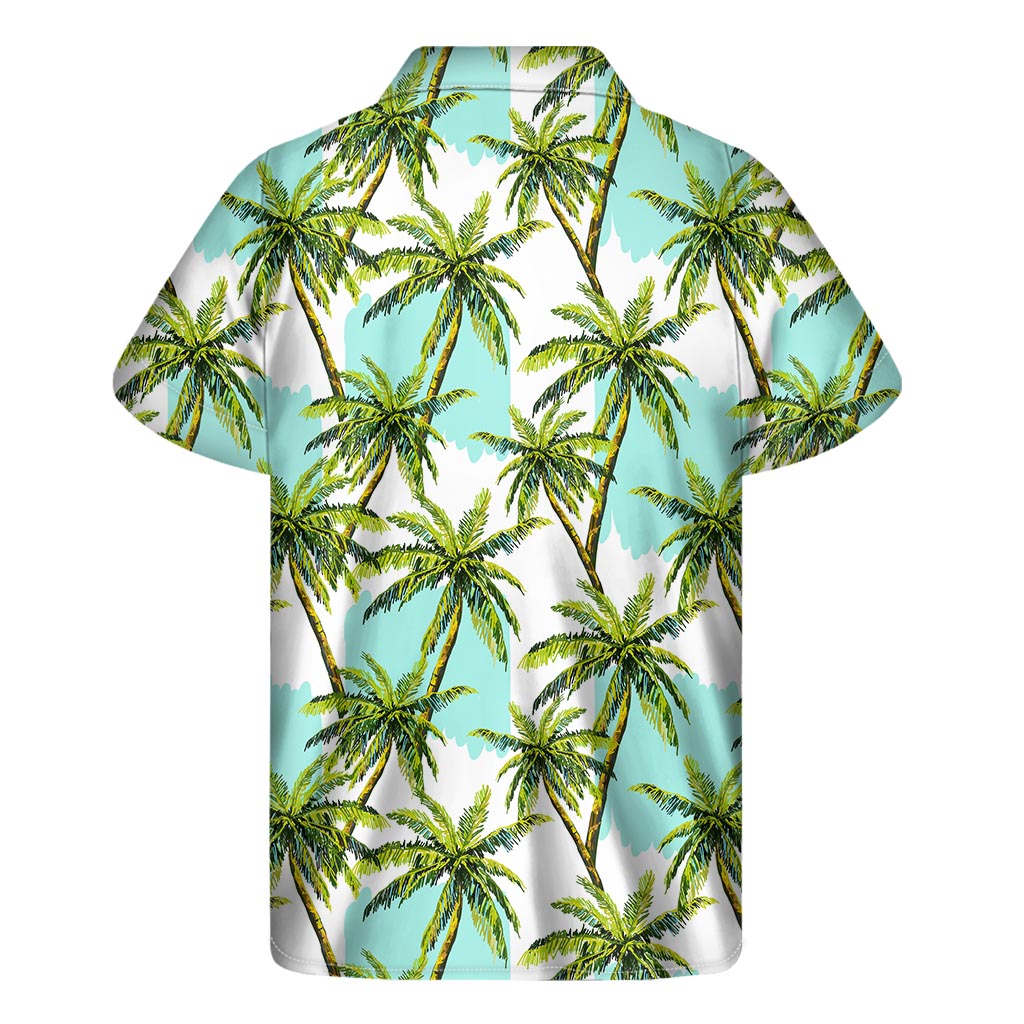 Palm Tree Tropical Pattern Print Men's Short Sleeve Shirt