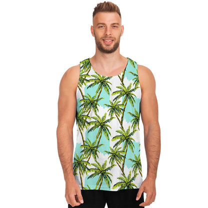 Palm Tree Tropical Pattern Print Men's Tank Top