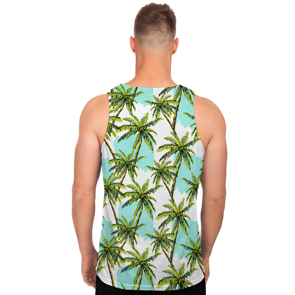 Palm Tree Tropical Pattern Print Men's Tank Top
