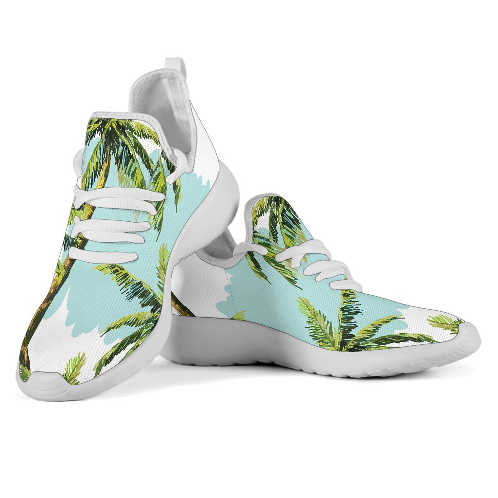 Palm Tree Tropical Pattern Print Mesh Knit Shoes GearFrost