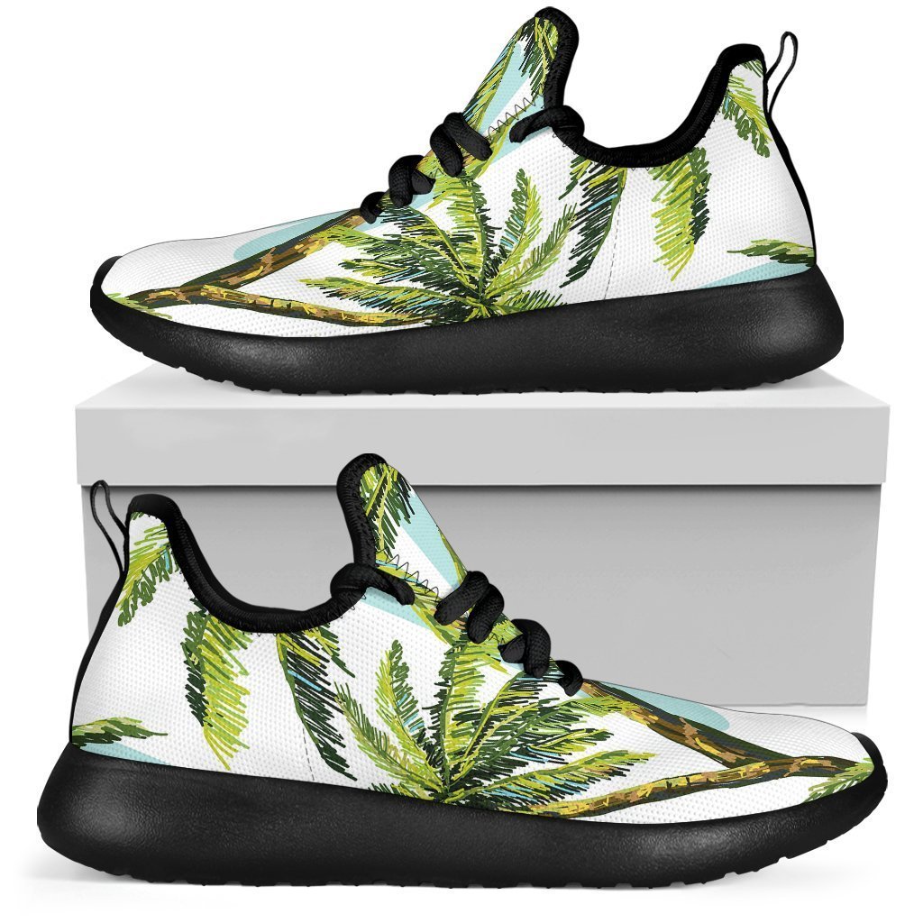 Palm Tree Tropical Pattern Print Mesh Knit Shoes GearFrost