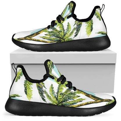 Palm Tree Tropical Pattern Print Mesh Knit Shoes GearFrost