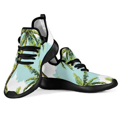 Palm Tree Tropical Pattern Print Mesh Knit Shoes GearFrost