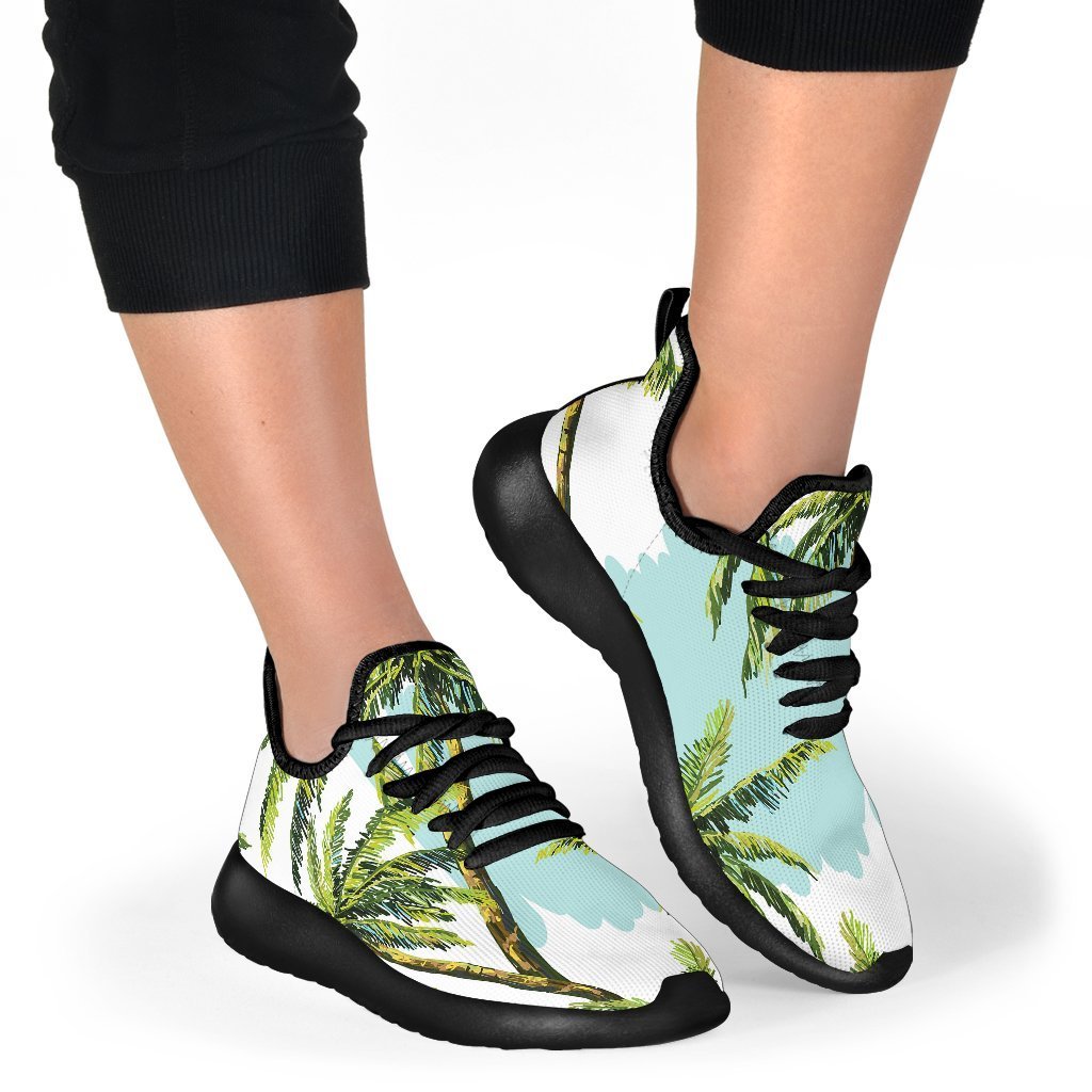Palm Tree Tropical Pattern Print Mesh Knit Shoes GearFrost
