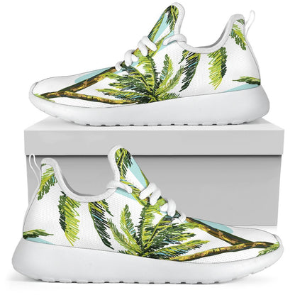 Palm Tree Tropical Pattern Print Mesh Knit Shoes GearFrost