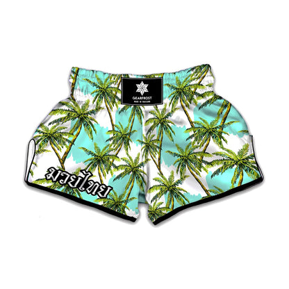 Palm Tree Tropical Pattern Print Muay Thai Boxing Shorts