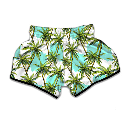 Palm Tree Tropical Pattern Print Muay Thai Boxing Shorts