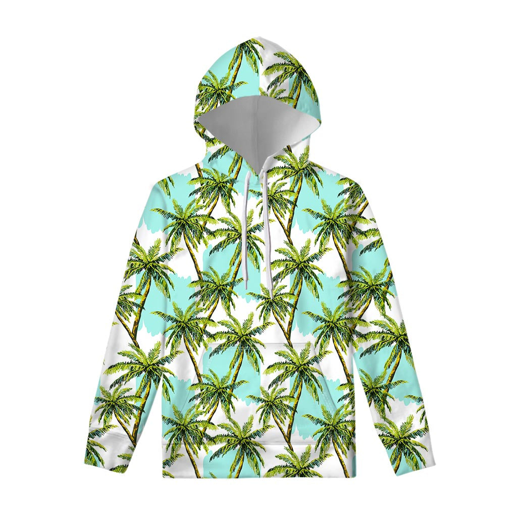 Palm Tree Tropical Pattern Print Pullover Hoodie