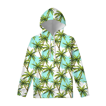 Palm Tree Tropical Pattern Print Pullover Hoodie