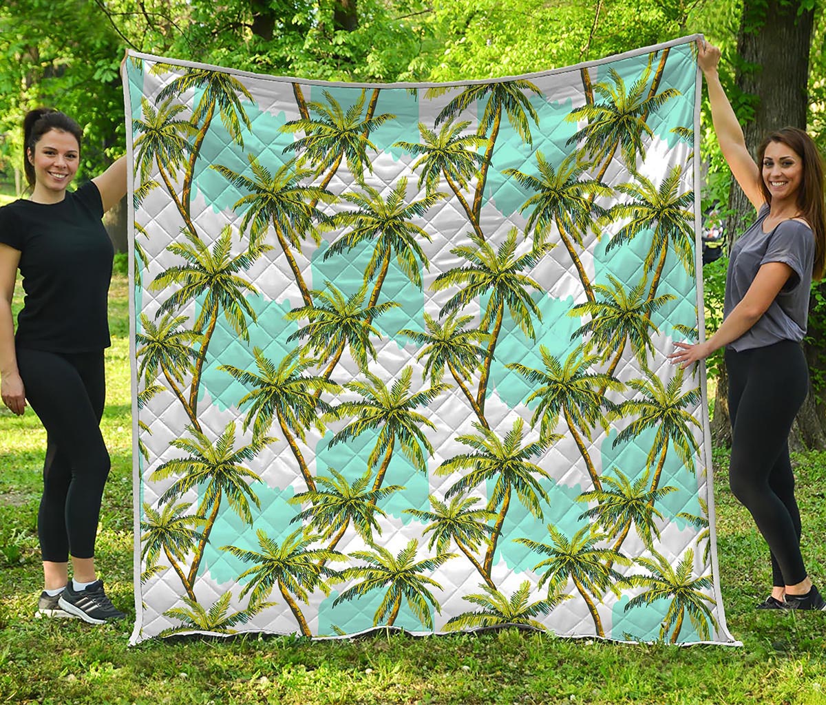 Palm Tree Tropical Pattern Print Quilt