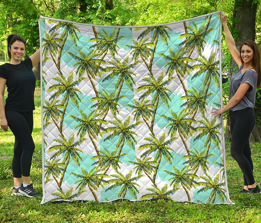 Palm Tree Tropical Pattern Print Quilt