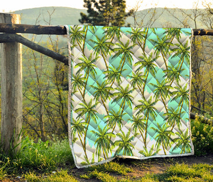 Palm Tree Tropical Pattern Print Quilt