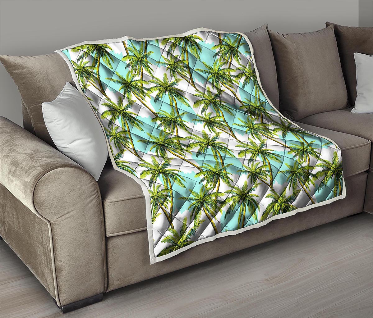 Palm Tree Tropical Pattern Print Quilt
