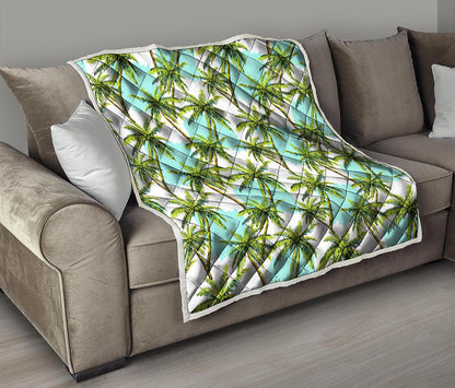 Palm Tree Tropical Pattern Print Quilt