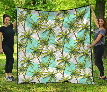 Palm Tree Tropical Pattern Print Quilt
