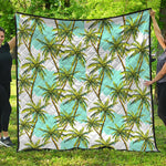 Palm Tree Tropical Pattern Print Quilt