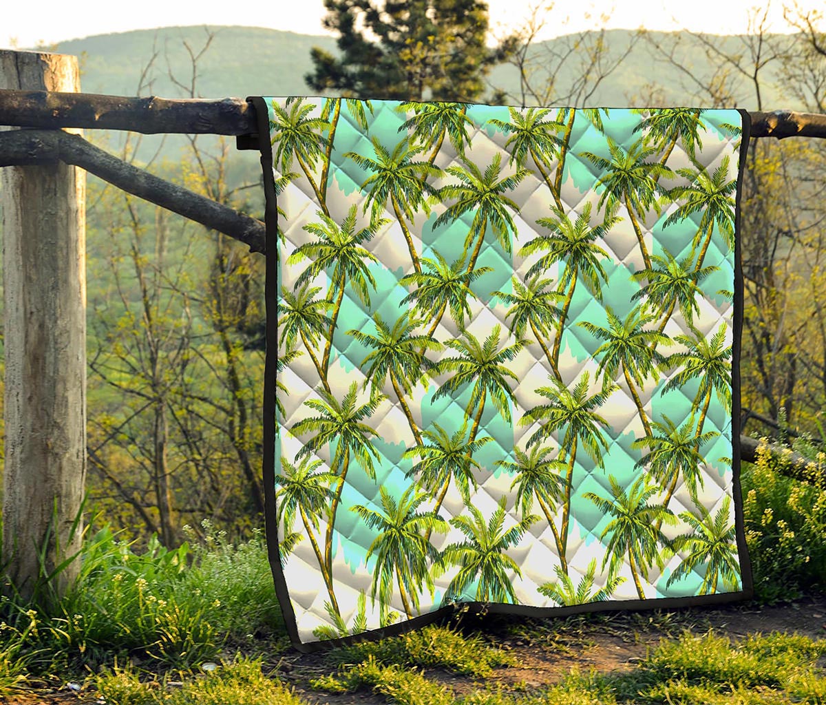 Palm Tree Tropical Pattern Print Quilt