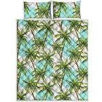 Palm Tree Tropical Pattern Print Quilt Bed Set