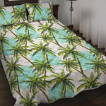 Palm Tree Tropical Pattern Print Quilt Bed Set