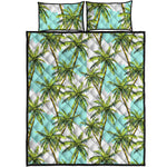 Palm Tree Tropical Pattern Print Quilt Bed Set
