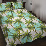 Palm Tree Tropical Pattern Print Quilt Bed Set