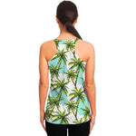 Palm Tree Tropical Pattern Print Women's Racerback Tank Top