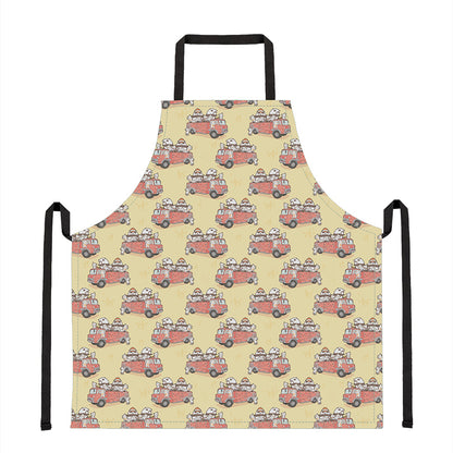 Panda Firefighter And Cat Pattern Print Apron