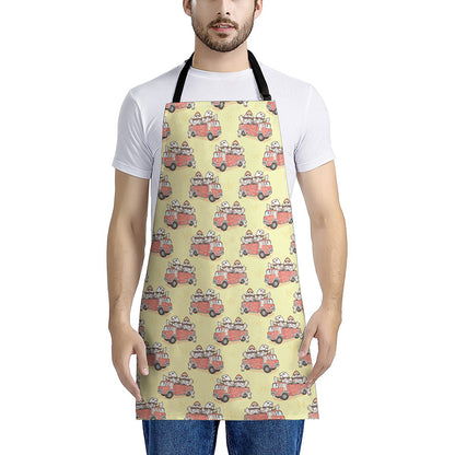 Panda Firefighter And Cat Pattern Print Apron