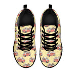 Panda Firefighter And Cat Pattern Print Black Sneakers